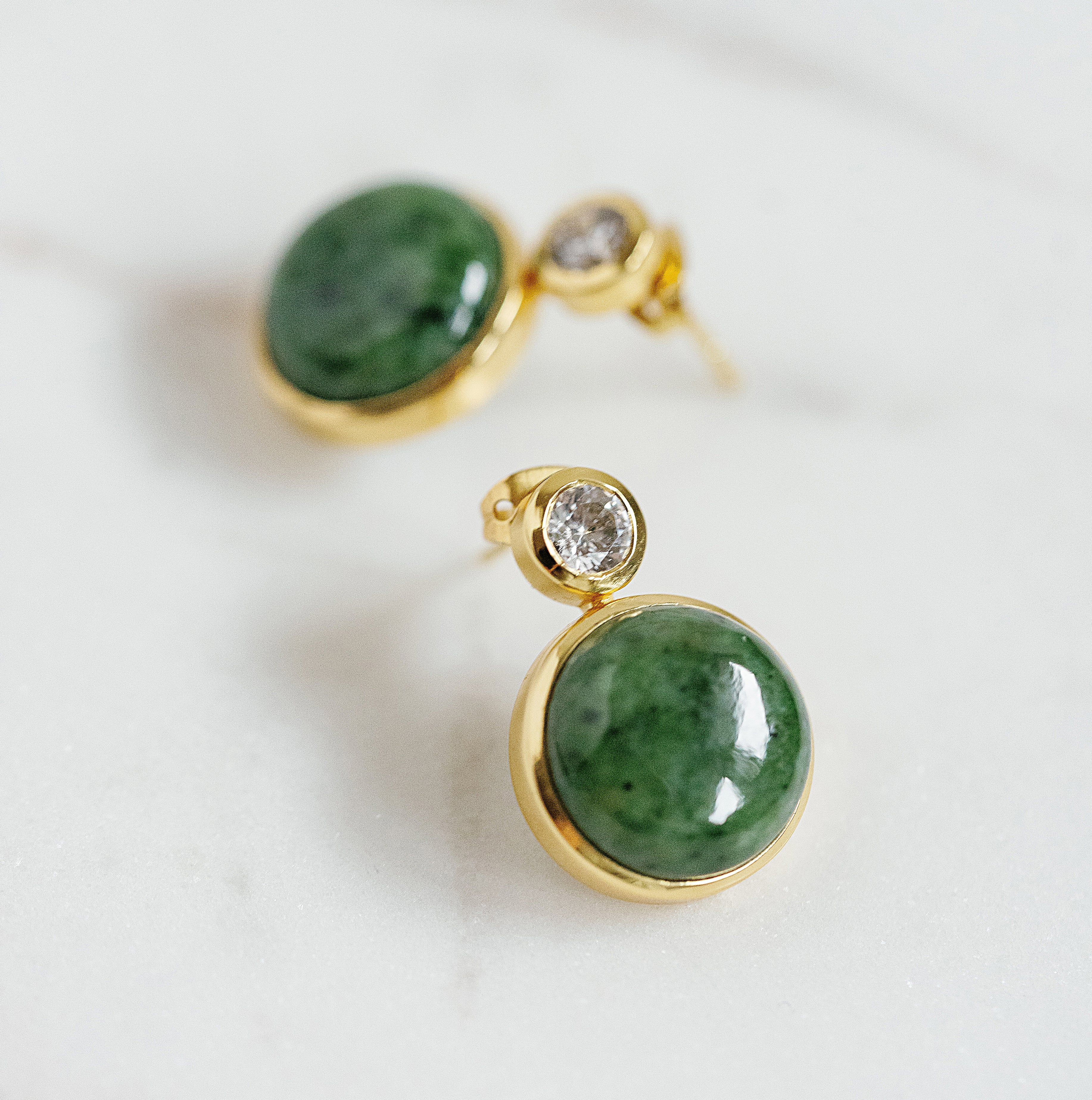 10mm buy Natural Nephrite Green Jade Ball Stud Post Earrings, 14K White or Yellow Gold, Jade Earrings, Ball Stud Earrings, Green Jade Earrings