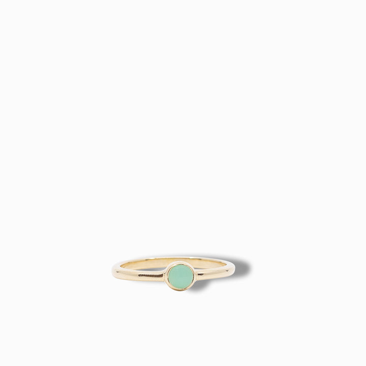 Mini Rainbow Ring in Green Chrysoprase