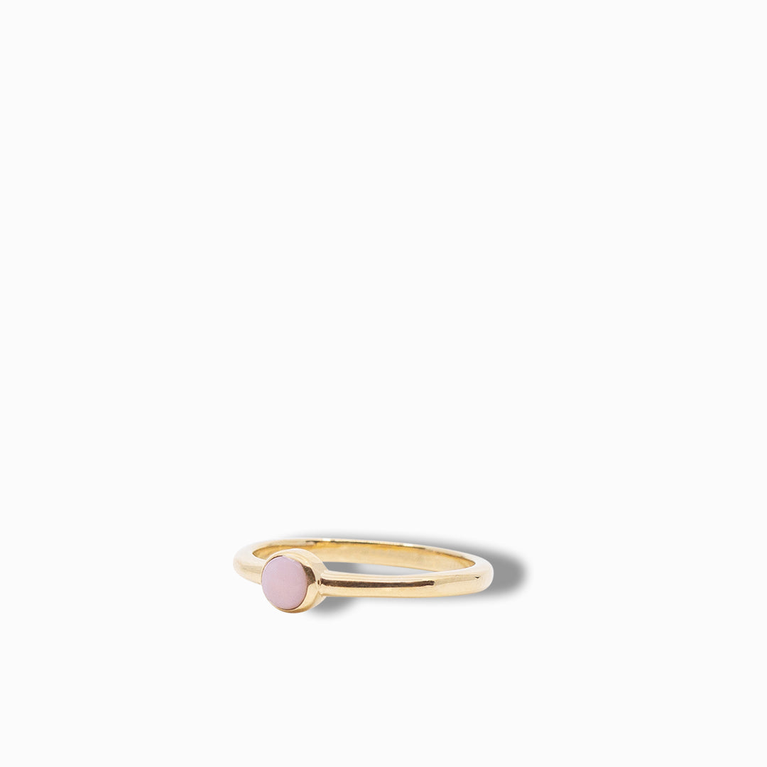 Mini Rainbow Ring in Pink Opal