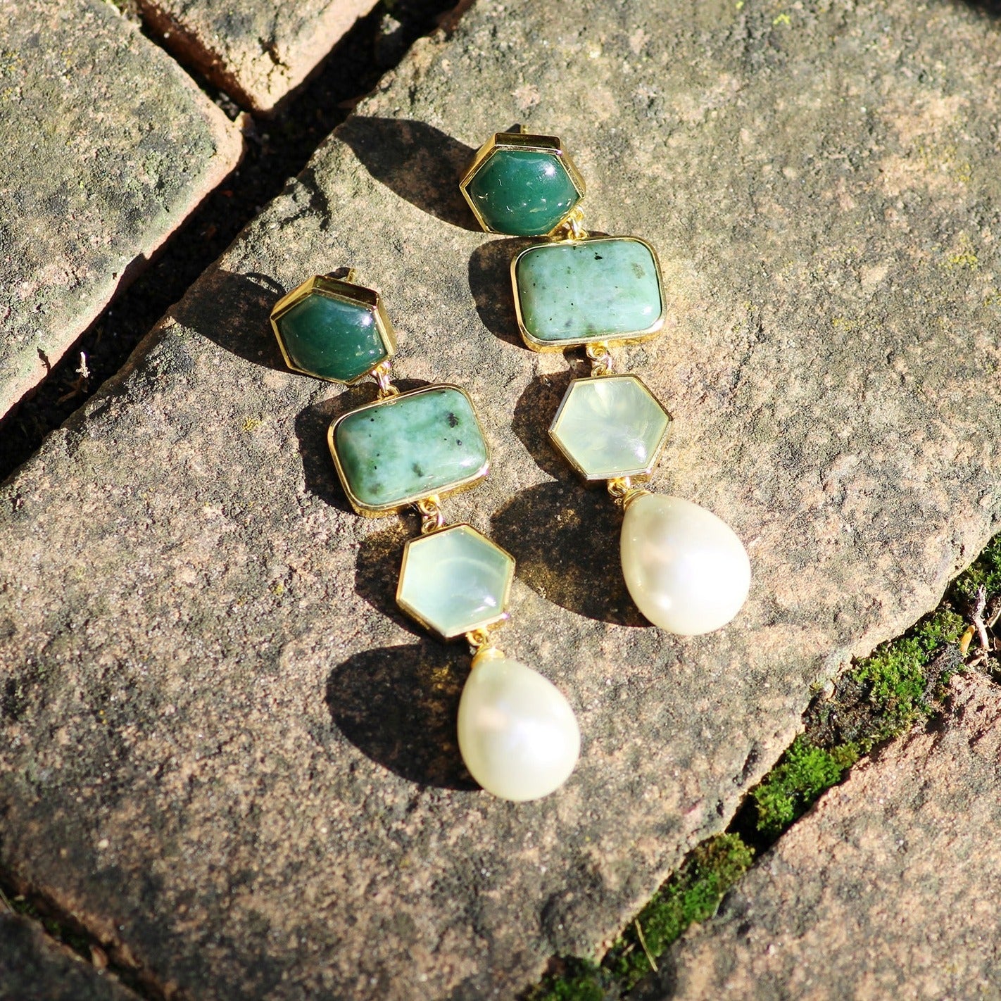 Jade stone deals earrings