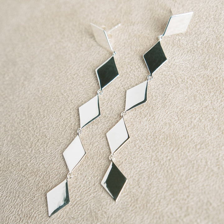 Down For Diamonds Statement Earrings in Sterling Silver