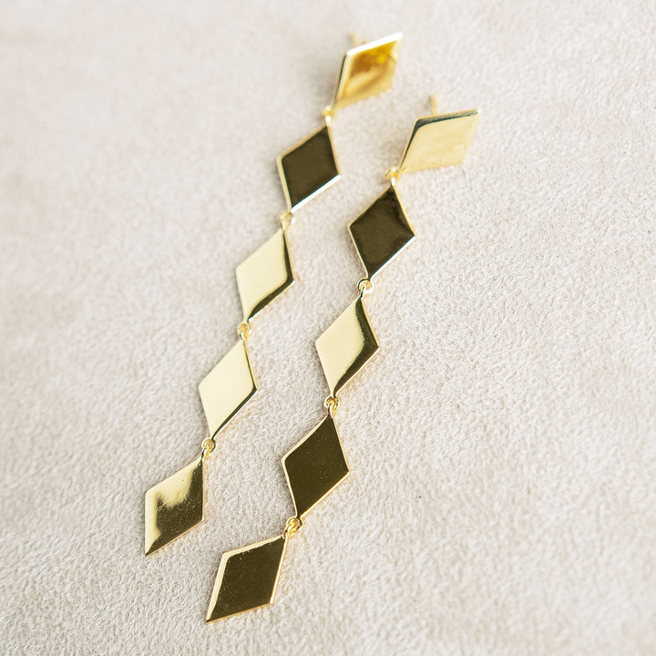 Down For Diamonds Statement Earrings in Gold