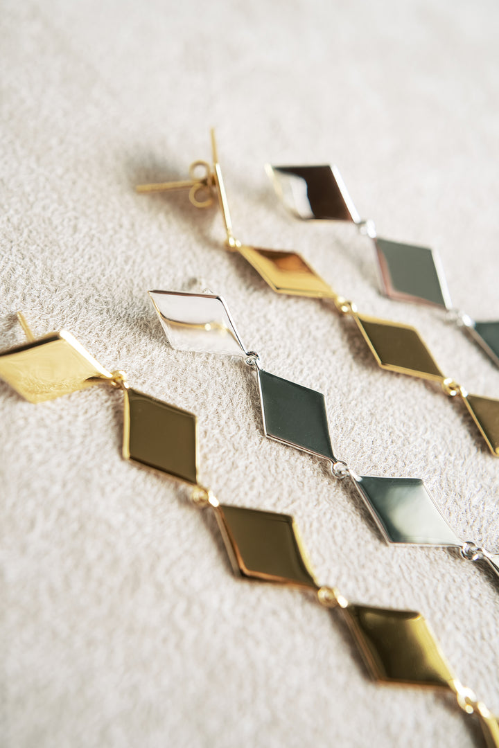 Down For Diamonds Statement Earrings in Gold