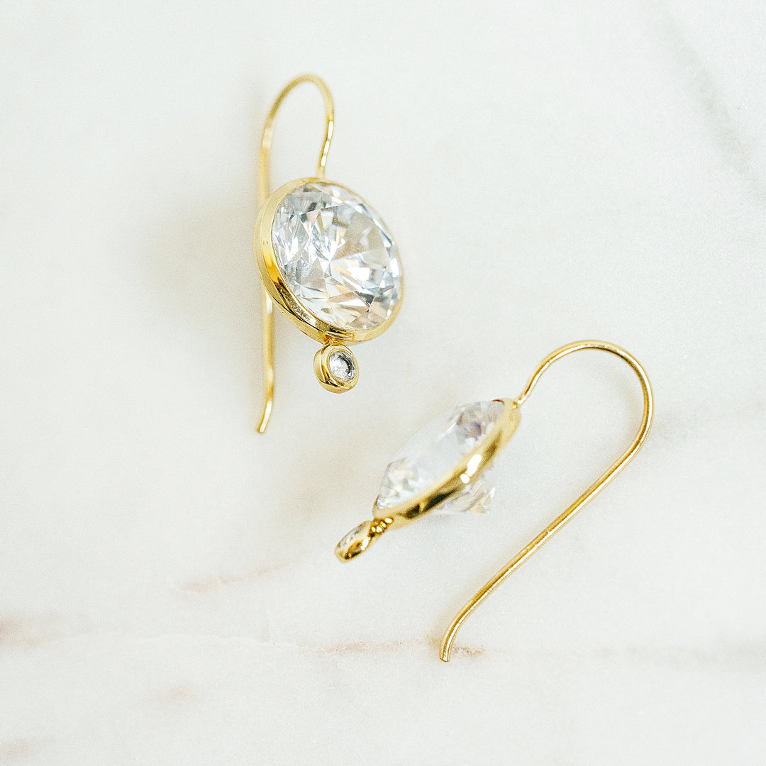 Faceted Tini Mini Drop Earrings in Cubic Zirconia