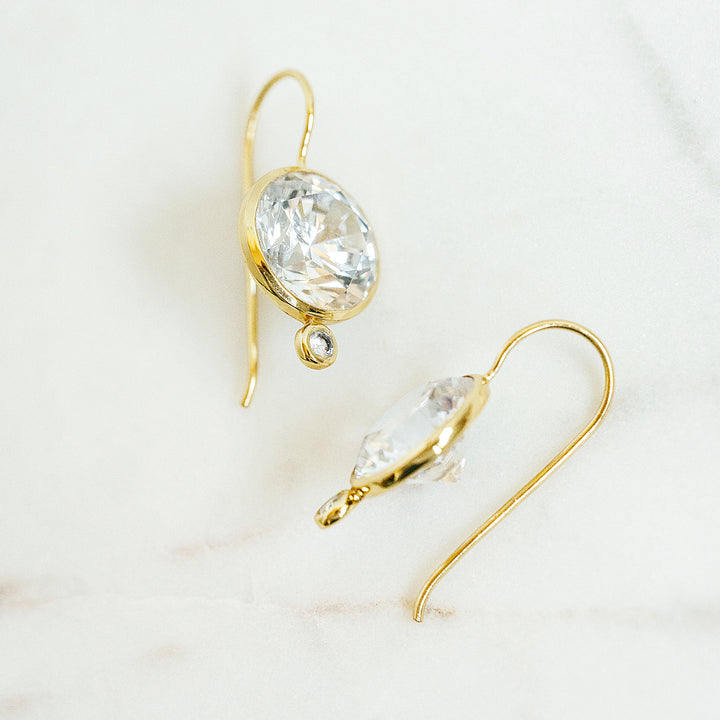 Tini Mini Drop Earrings in Cubic Zirconia