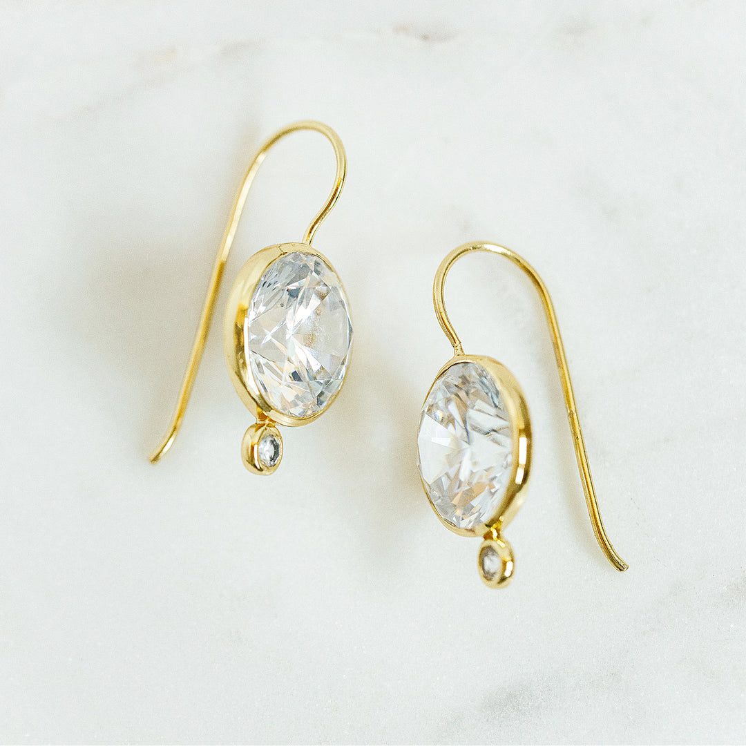 Tini Mini Drop Earrings in Cubic Zirconia