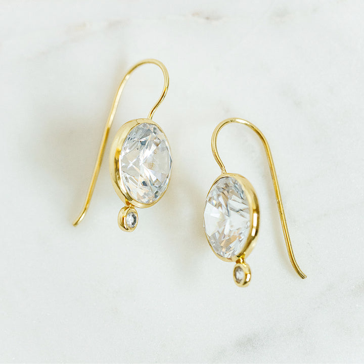 Tini Mini Drop Earrings in Cubic Zirconia