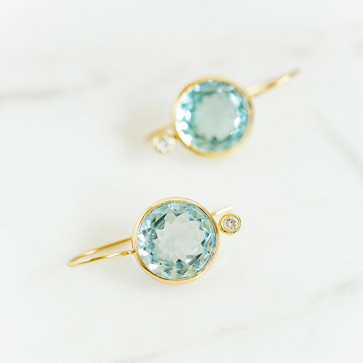 Faceted Tini Mini Drop Earrings in Sky Blue Topaz