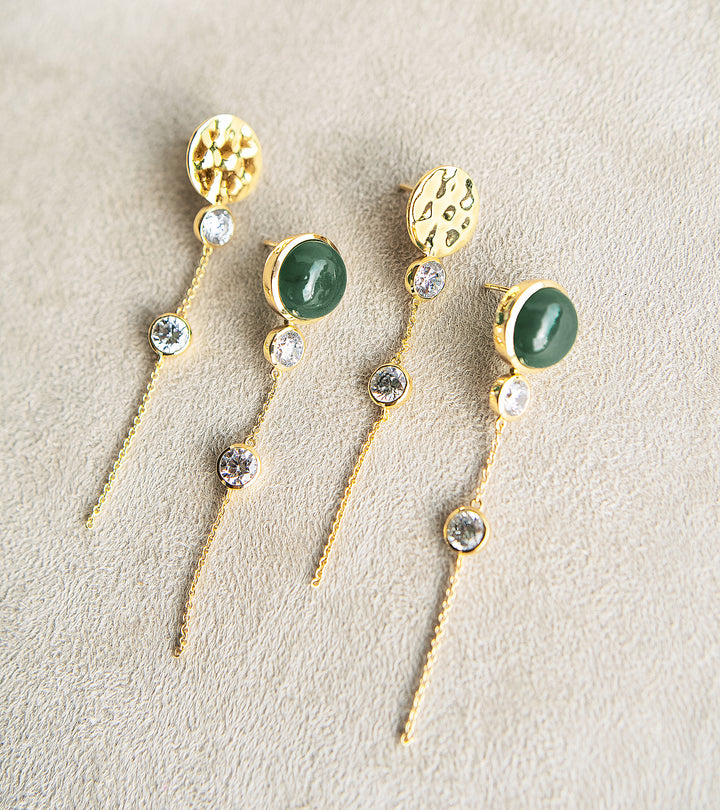 Fallon Drop Earrings in Green Aventurine