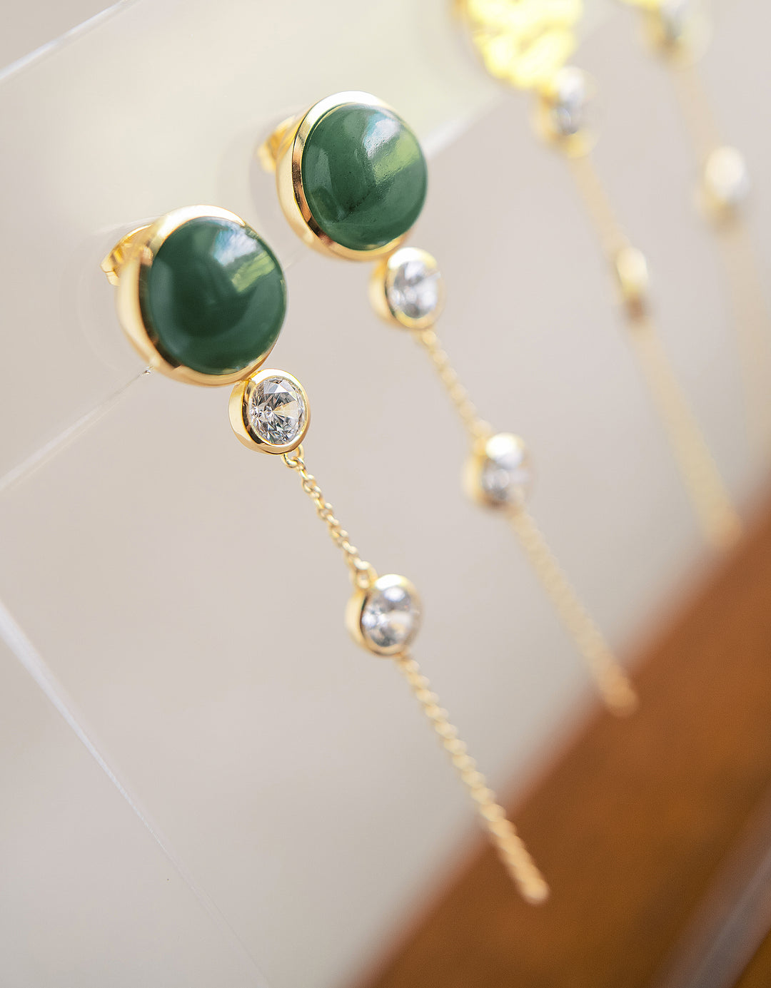 Fallon Drop Earrings in Green Aventurine