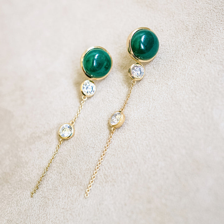 Fallon Drop Earrings in Green Aventurine