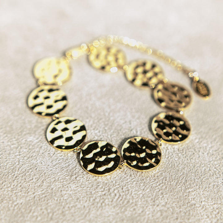 Hammered Gold Circle Bracelet