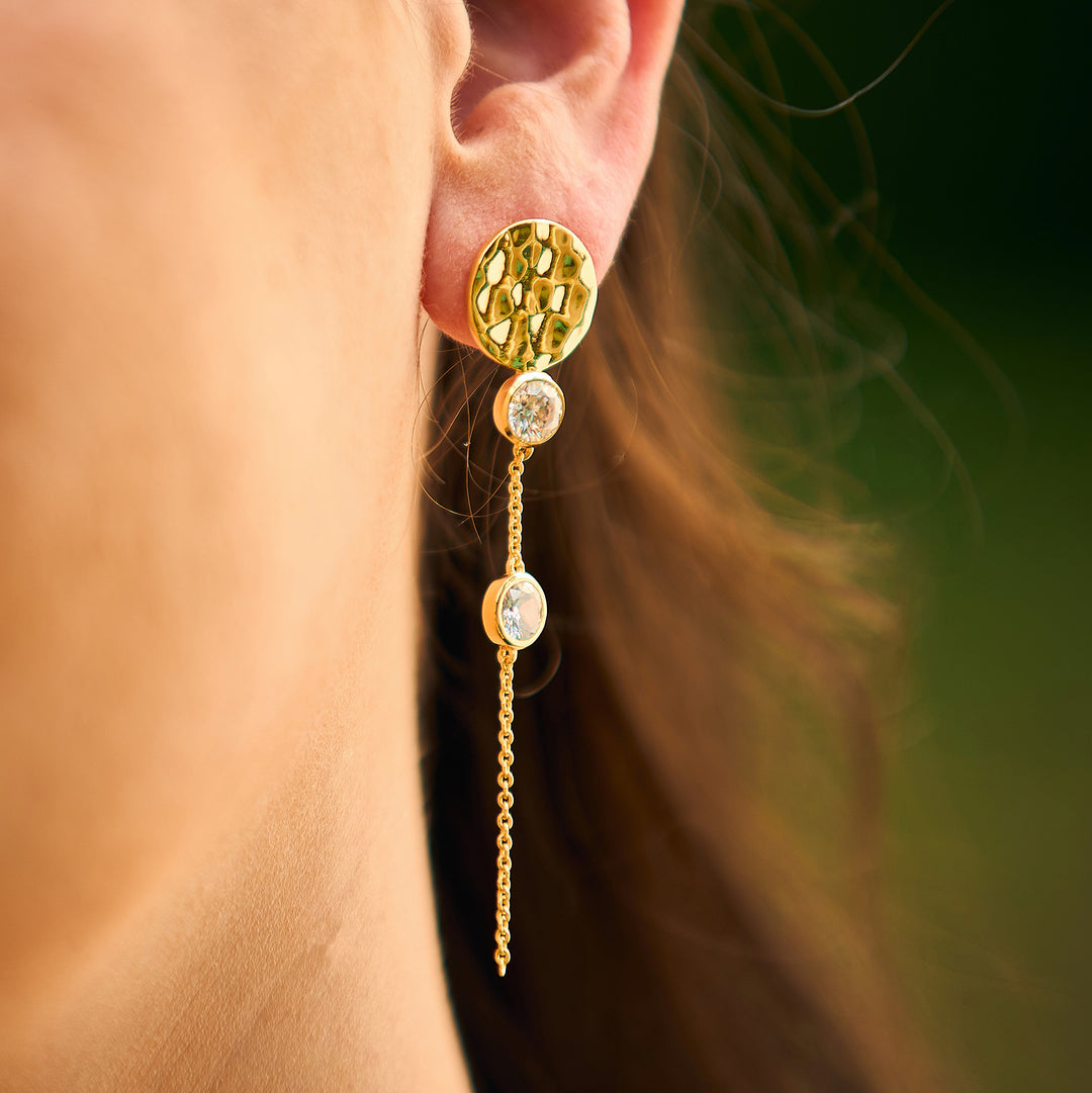 Hammered Gold Fallon Drop Earrings