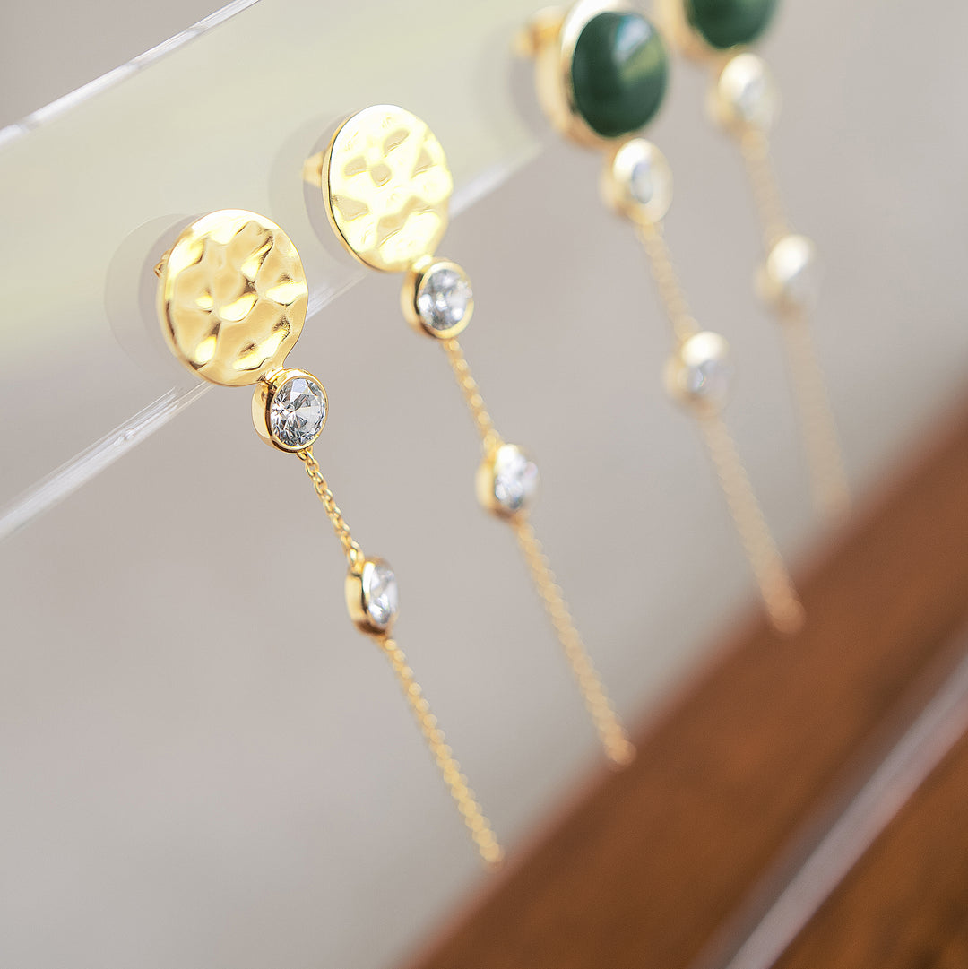 Hammered Gold Fallon Drop Earrings