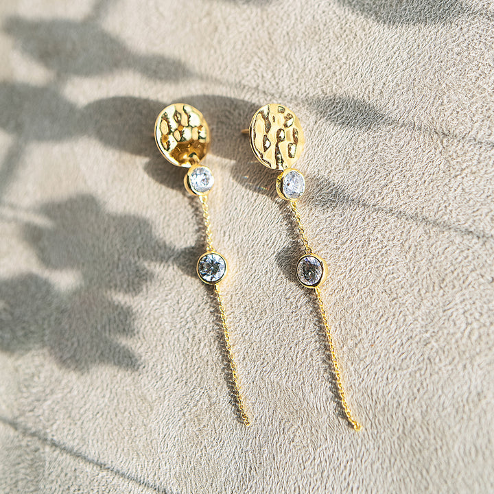 Hammered Gold Fallon Drop Earrings