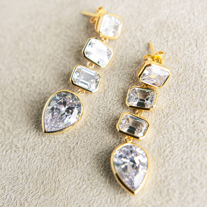 Luella Drop Earrings in Yellow Gold