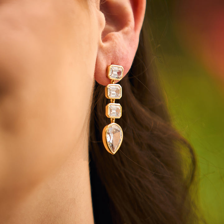 Luella Drop Earrings in Yellow Gold