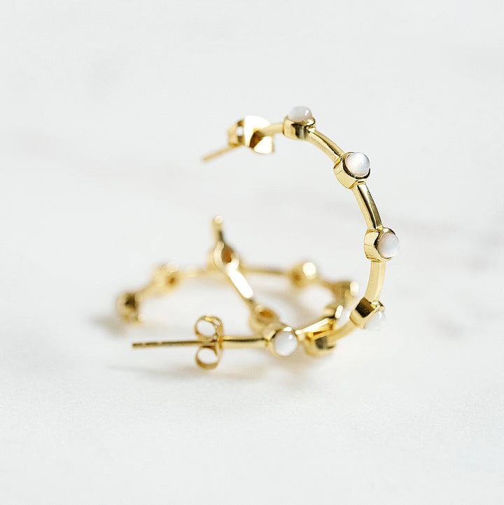 Mini Becky Hoop Earrings in Mother of Pearl