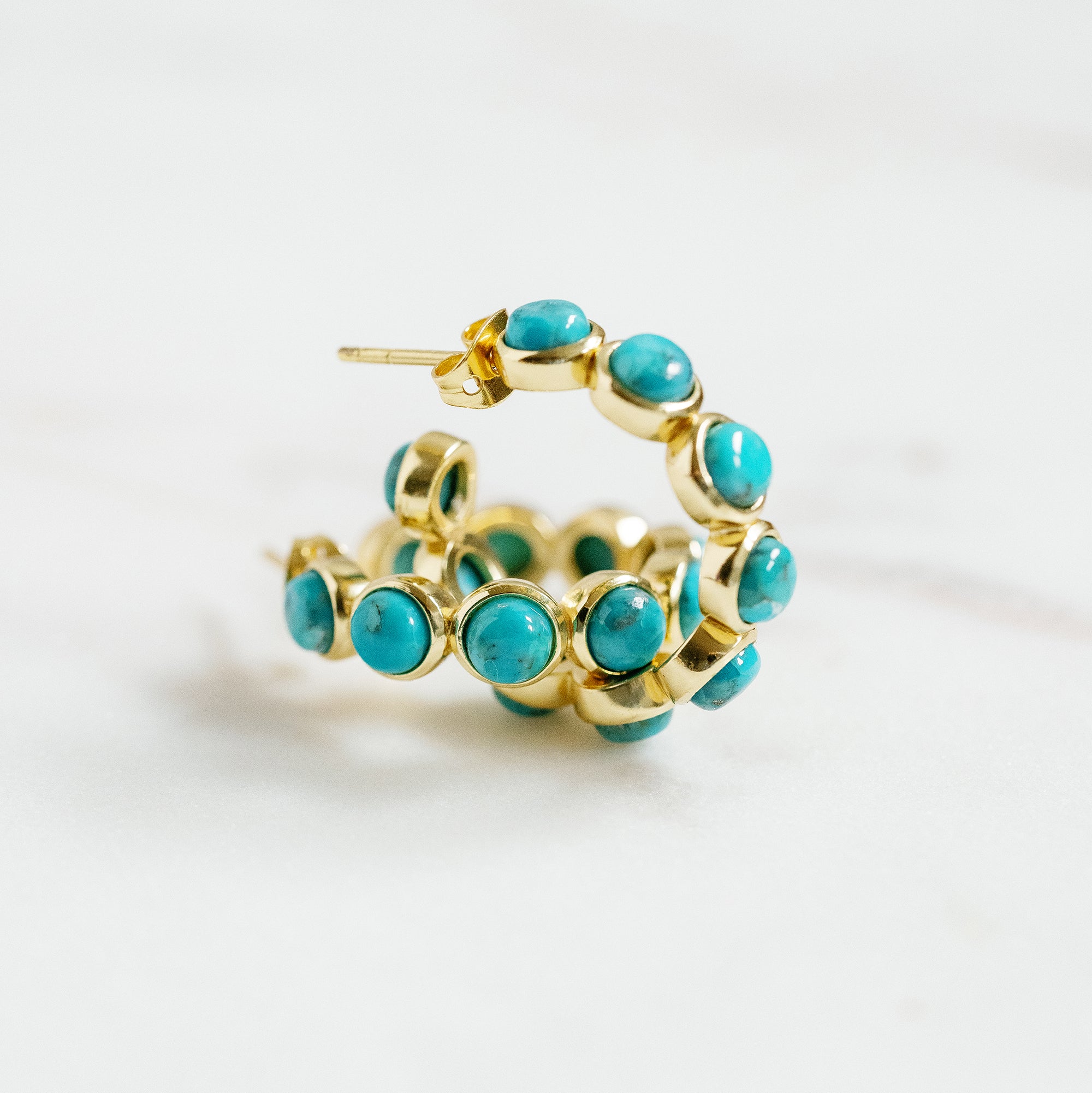 Tiny Open Turquoise Hoop Earrings outlet - Malu