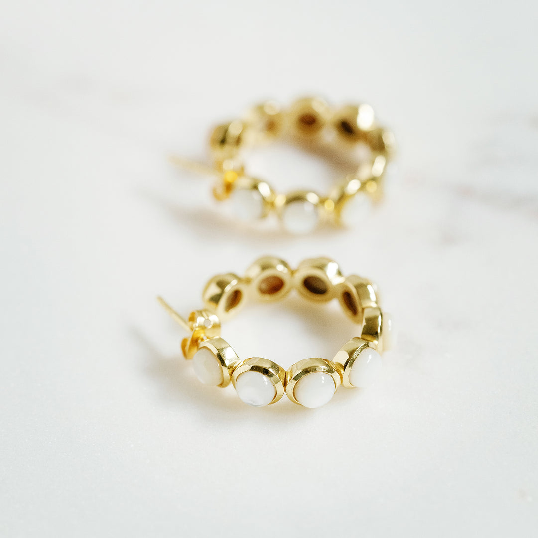 Mini Rory Hoop Earrings in Mother of Pearl