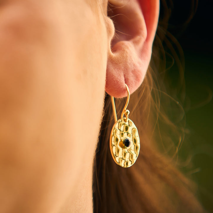 Petal Drop Earrings in Black Onyx