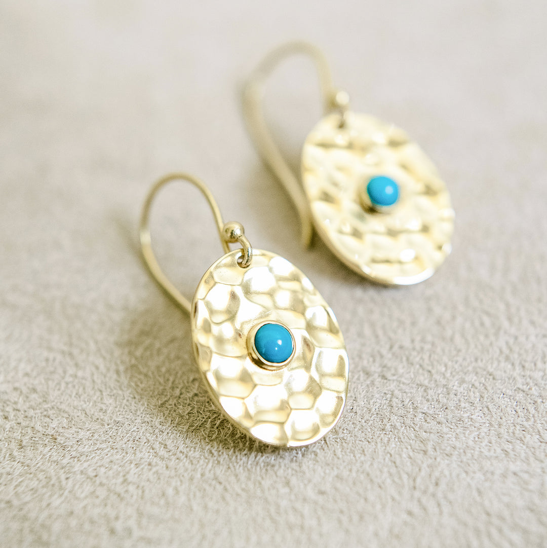 Petal Drop Earrings in Sleeping Beauty Turquoise