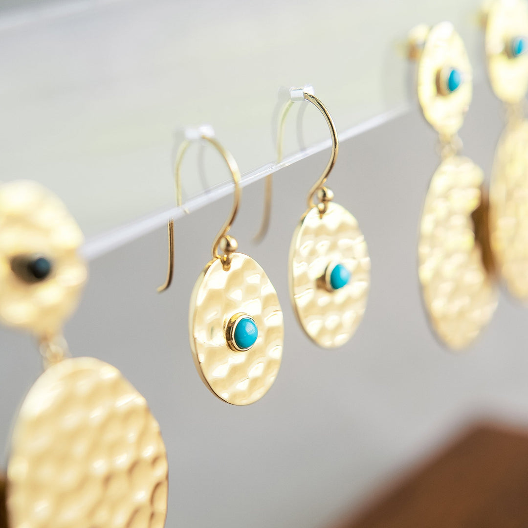 Petal Drop Earrings in Sleeping Beauty Turquoise