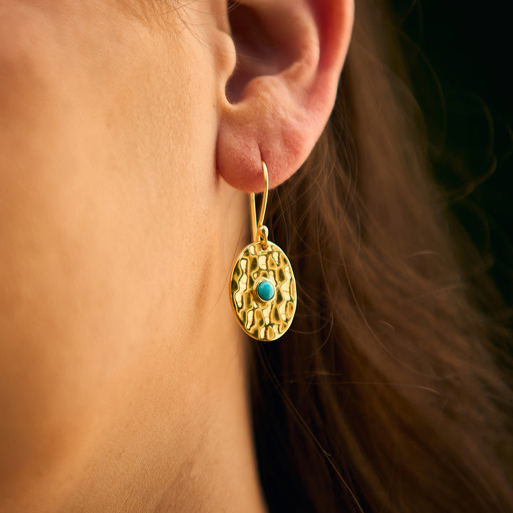 Petal Drop Earrings in Sleeping Beauty Turquoise