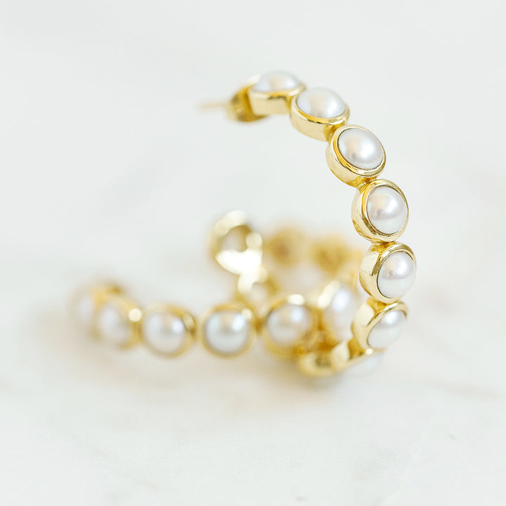 Rory's 30mm Hoop Earrings in Pearl