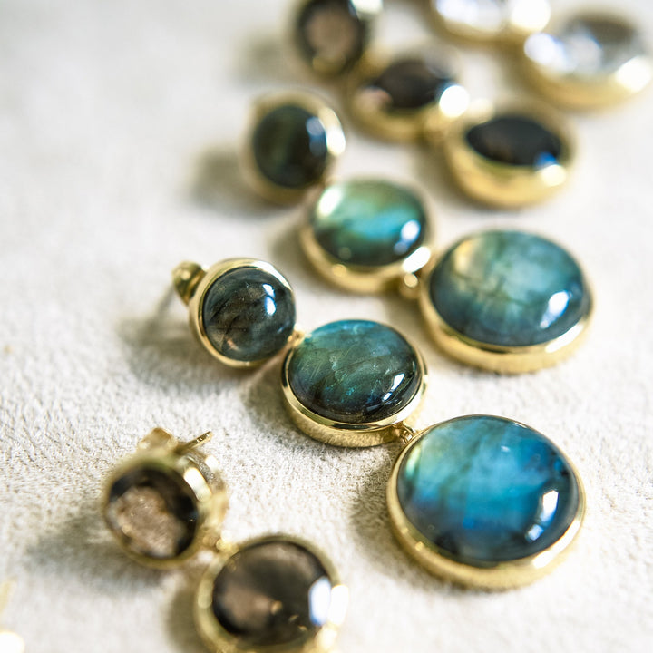 Round We Go Drop Earrings in Labradorite