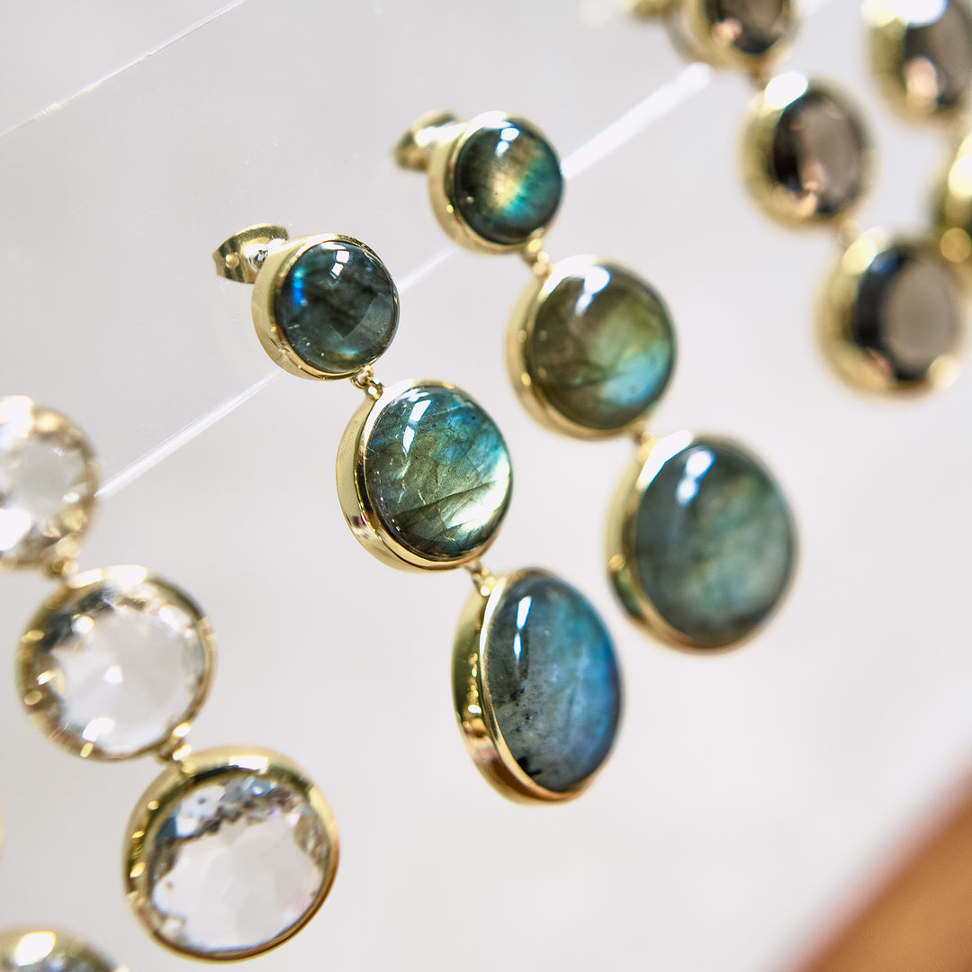 Round We Go Drop Earrings in Labradorite