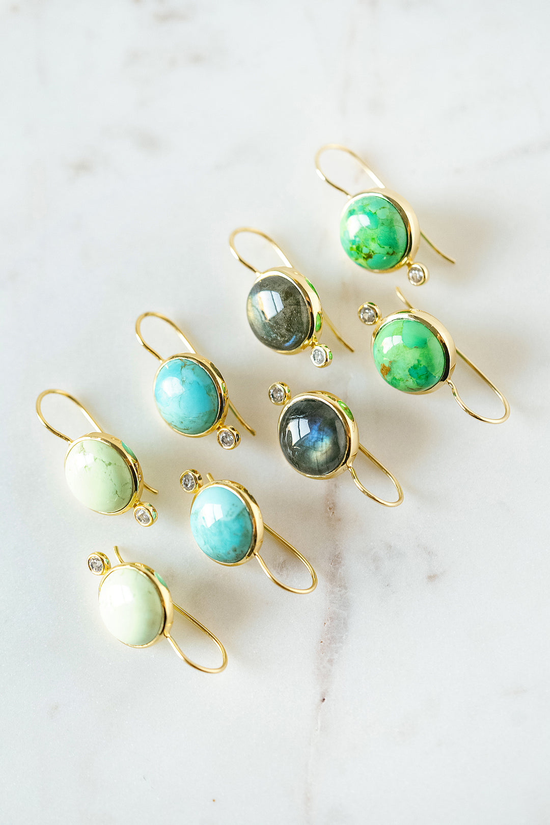 Tini Mini Drop Earrings in Blue Mohave Turquoise