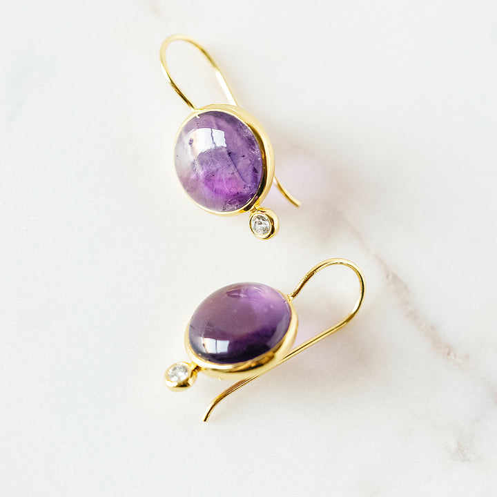 Tini Mini Drop Earrings in Amethyst