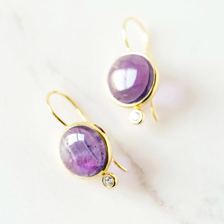 Tini Mini Drop Earrings in Amethyst