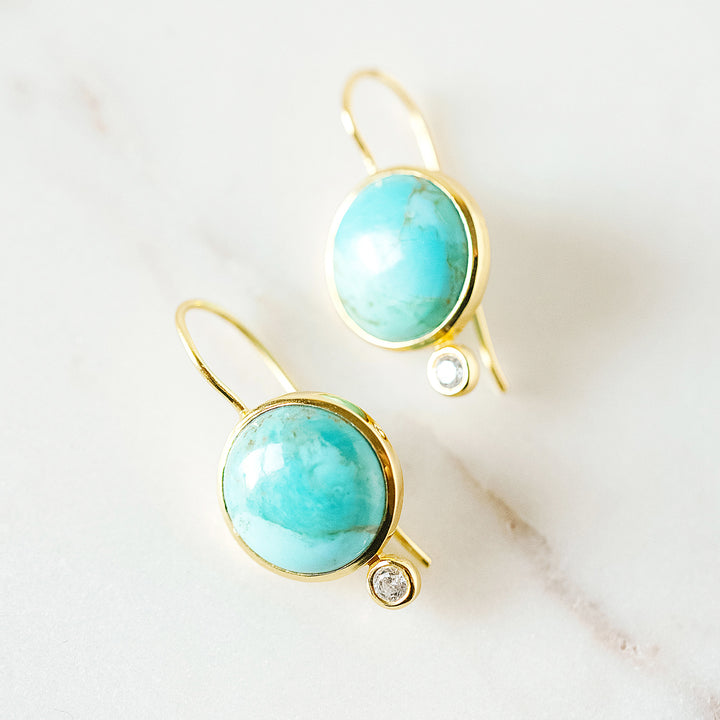 Tini Mini Drop Earrings in Blue Mohave Turquoise