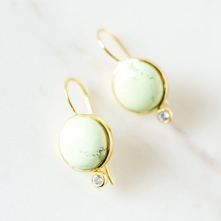 Tini Mini Drop Earrings in Citrine Chrysoprase