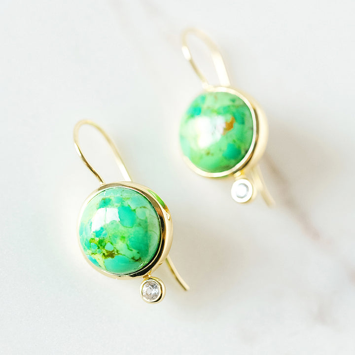 Tini Mini Drop Earrings in Green Mohave Turquoise