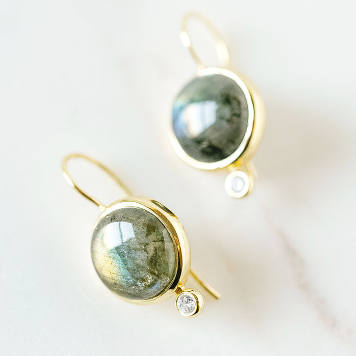 Tini Mini Drop Earrings in Labradorite