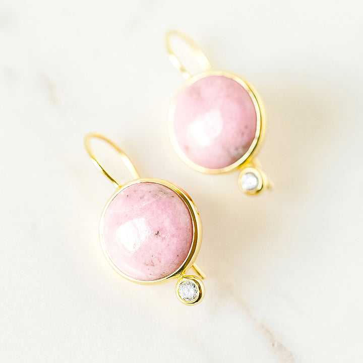 Tini Mini Drop Earrings in Pink Petalite