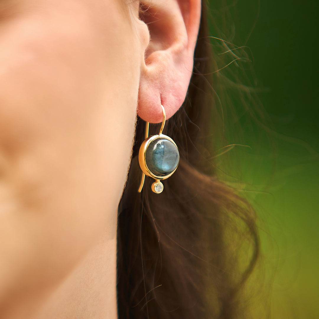 Tini Mini Drop Earrings in Labradorite