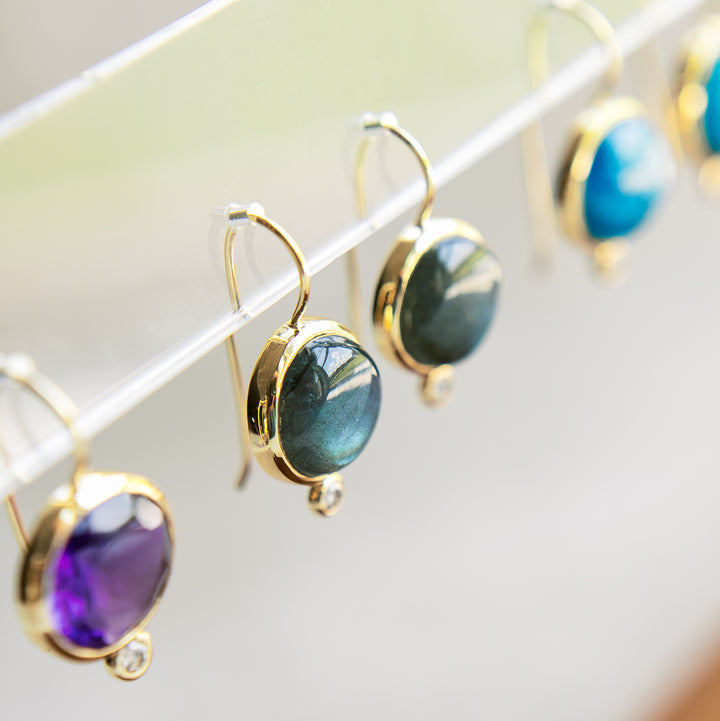 Tini Mini Drop Earrings in Labradorite