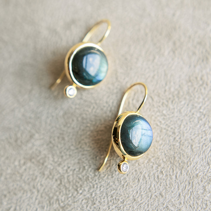 Tini Mini Drop Earrings in Labradorite