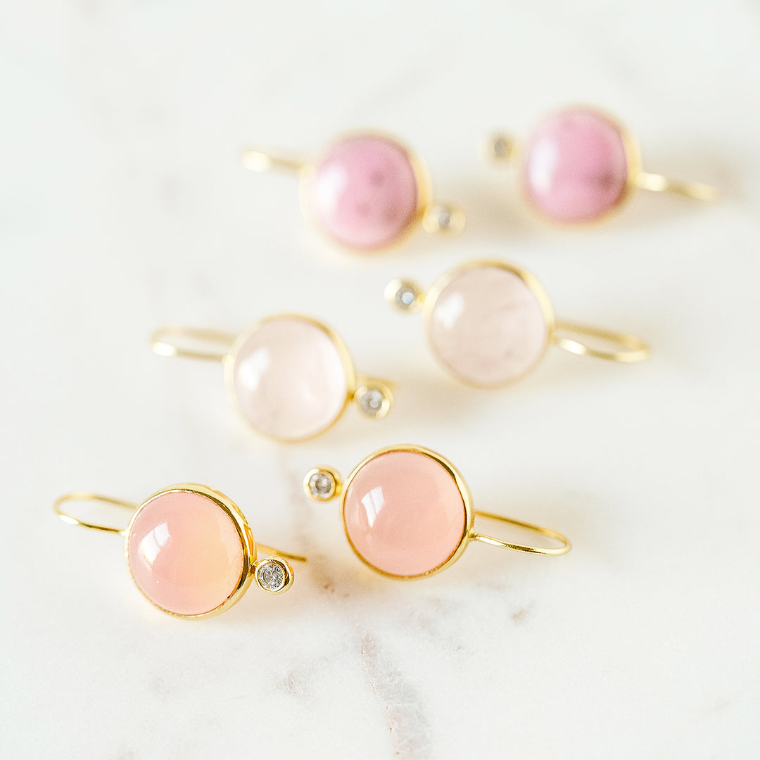 Tini Mini Drop Earrings in Pink Petalite