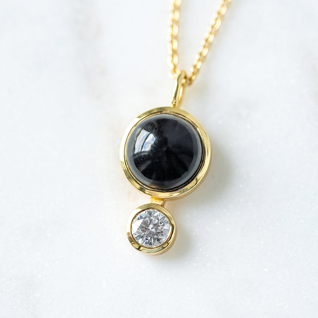 Tini Mini Pendant Necklace in Black Onyx