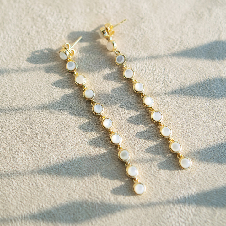 Trails Drop Earrings in Mother of Pearl