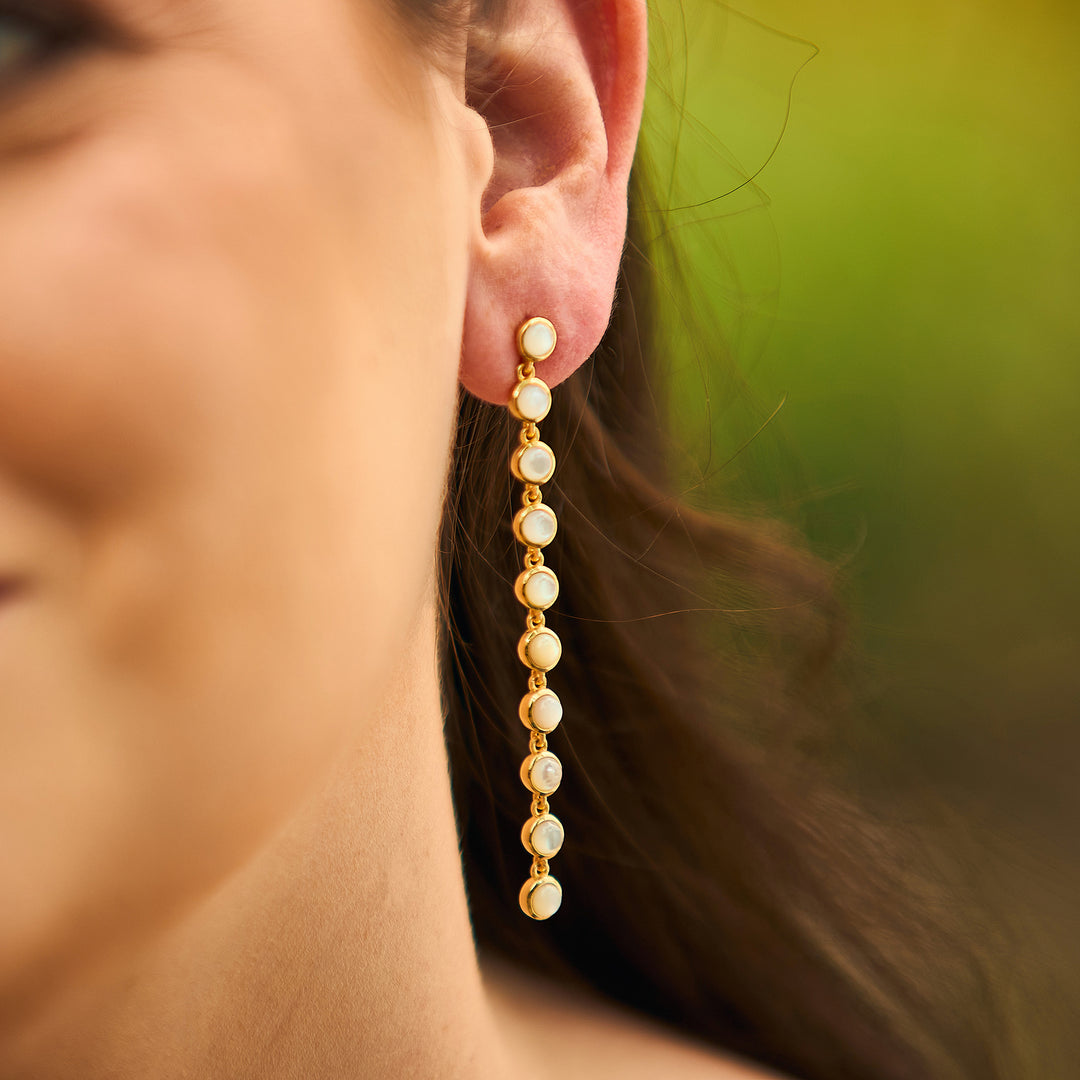 Trails Drop Earrings in Mother of Pearl