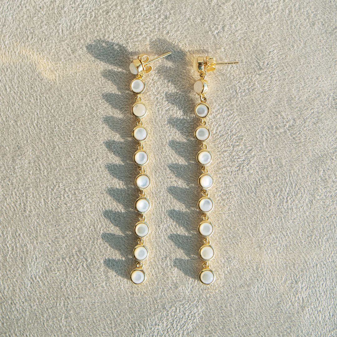 Trails Drop Earrings in Mother of Pearl